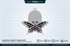 Butterfly Keychain Laser Cut Template Product Image 3