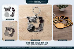 Butterfly Keychain Laser Cut Template Product Image 2