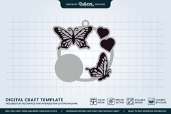 Butterfly Keychain Laser Cut Template Product Image 3