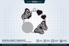 Butterfly Keychain Laser Cut Template Product Image 3