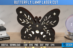 Butterfly Lamp Laser Cut Bundle, 3D Wooden Night Lights SVG Product Image 3