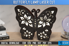 Butterfly Lamp Laser Cut Bundle, 3D Wooden Night Lights SVG Product Image 5