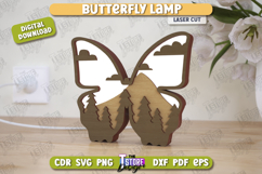 Butterfly Lamp Laser Cut | 3D Shadow Lantern | Desktop Lamp Product Image 1