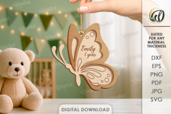 3D Butterfly Laser Cut. Hanging Nursery Decor SVG Product Image 1
