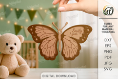 3D Butterfly Laser Cut. Hanging Nursery Decor SVG Product Image 1