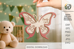 3D Butterflies Bundle Laser Cut. Hanging Nursery Decor SVG Product Image 10