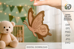 3D Butterfly Laser Cut. Hanging Nursery Decor SVG Product Image 1