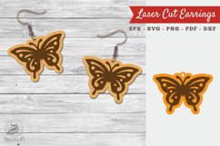 Butterfly Laser Cut Earrings SVG Product Image 1
