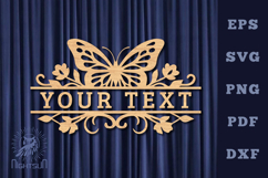 Butterfly Lasercut Split Monogram SVG Product Image 1