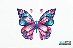 Butterfly Layered Paper Art PNG Clipart Product Image 1