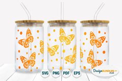 Butterfly wrap for Libbey can glass | Butterfly SVG template Product Image 2