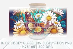 Butterflies glass can, retro floral libbey glass can Product Image 2