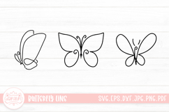 Butterfly Line Clipart SVG Cut File Bundle Product Image 2