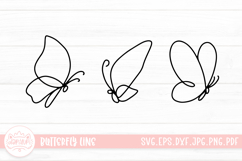 Butterfly Line Clipart SVG Cut File Product Image 1