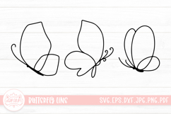 Butterfly Line Clipart SVG Cut File Product Image 1