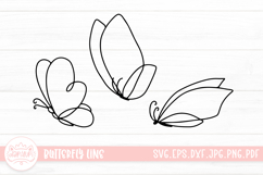 Butterfly Line Clipart SVG Cut File Product Image 1