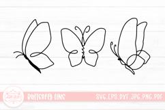 Butterfly Line Clipart SVG Cut File Product Image 1