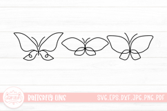 Butterfly Line Clipart SVG Cut File Product Image 1