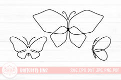 Butterfly Line Clipart SVG Cut File Product Image 1