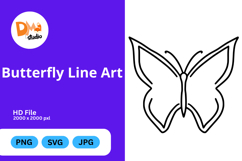 Butterfly Line Art Product Image 1