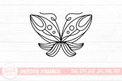 Butterfly Zentangle SVG Cut File | Butterfly Lineart Product Image 1