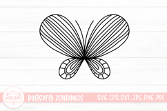 Butterfly Zentangle SVG Cut File | Butterfly Lineart Product Image 1