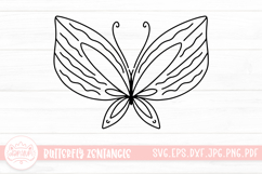 Butterfly Zentangle SVG Cut File | Butterfly Lineart Product Image 1