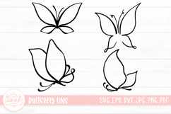Simple Butterfly Line Art SVG Laser Cut File Product Image 1