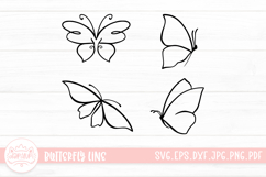 Simple Butterfly Line Art SVG Laser Cut File Product Image 1