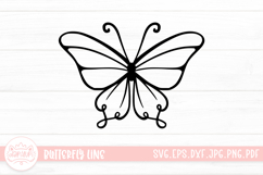 Beautiful Butterfly Line Art SVG Cut File Product Image 1