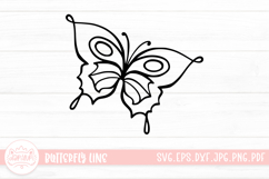Beautiful Butterfly Line Art SVG Cut File Product Image 1