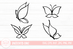 Simple Butterfly Line Art SVG Laser Cut File Product Image 1