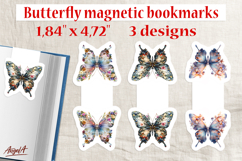 Floral magnetic bookmark Butterfly flowers Print and cut PNG Product Image 1
