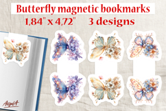 Butterfly bouquet of flowers magnetic bookmark Print and cut Product Image 1