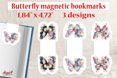 Butterfly bouquet of flowers magnetic bookmark Print and cut Product Image 1