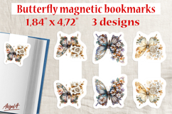 Butterfly bouquet of flowers magnetic bookmark Print and cut Product Image 1