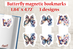 Butterfly bouquet of flowers magnetic bookmark Print and cut Product Image 1