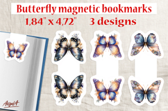 Floral Butterfly magnetic bookmarks Printable Cut files PNG Product Image 1