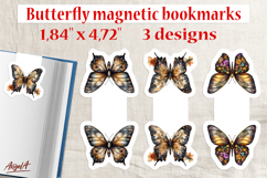 Floral Butterfly magnetic bookmarks Printable Cut files PNG Product Image 1