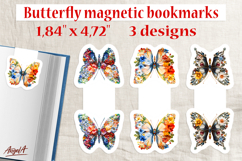 Floral butterfly with flowers magnetic bookmark PNG Product Image 1