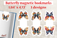Floral butterfly with flowers magnetic bookmark PNG Product Image 1