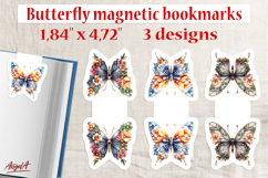 Floral butterfly with flowers magnetic bookmark PNG Product Image 1