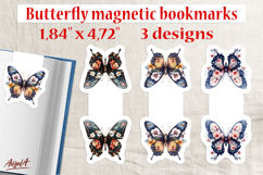 Floral butterfly magnetic bookmark Print and cut PNG Flowers Product Image 1