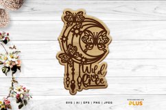 Three Butterflies on Moon with Hanging Element, Wild & Free Product Image 1