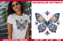 Watercolor Mandala Butterfly Sublimation Designs Bundle Product Image 7