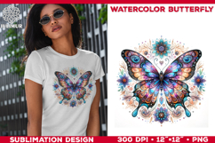 Watercolor Mandala Butterfly Sublimation Designs Bundle Product Image 8