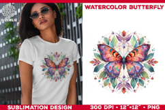 Watercolor Mandala Butterfly Sublimation Designs Bundle Product Image 9