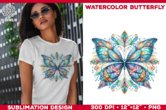 Watercolor Mandala Butterfly Sublimation Designs Bundle Product Image 10