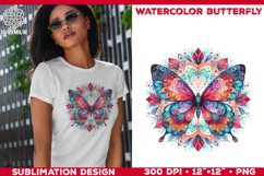 Watercolor Mandala Butterfly Sublimation Designs Bundle Product Image 12