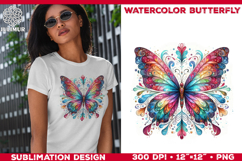 Watercolor Mandala Butterfly Sublimation Design for T-Shirts Product Image 1